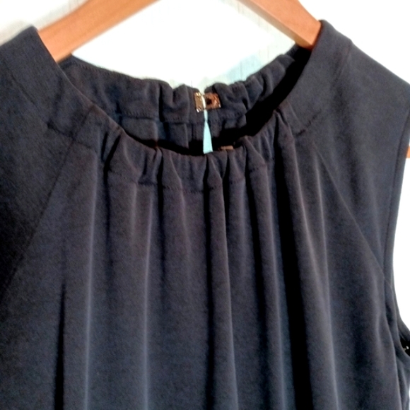 LOFT Ann Taylor Sandwashed Modal Blend Black Knee Length Sleeveless Dress - Picture 2 of 9